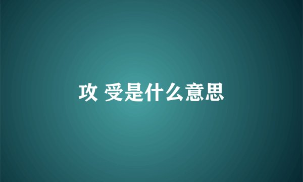 攻 受是什么意思