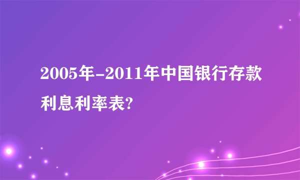 2005年-2011年中国银行存款利息利率表?