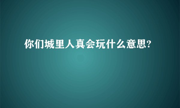 你们城里人真会玩什么意思?