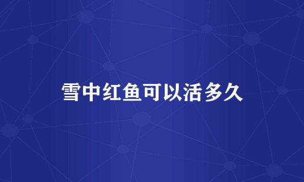 雪中红鱼可以活多久