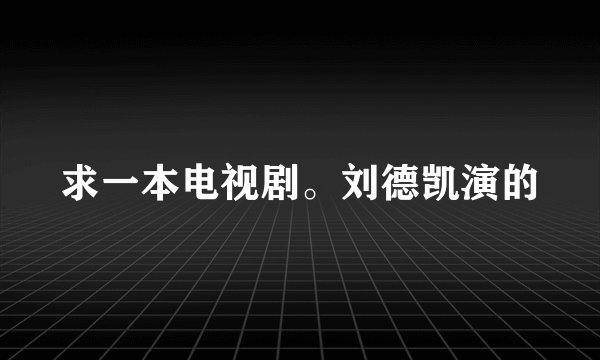 求一本电视剧。刘德凯演的