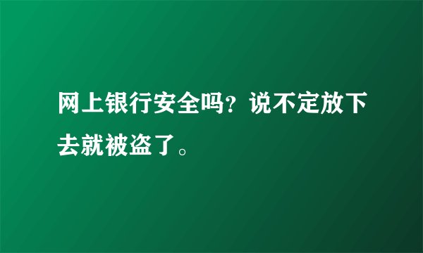 网上银行安全吗？说不定放下去就被盗了。