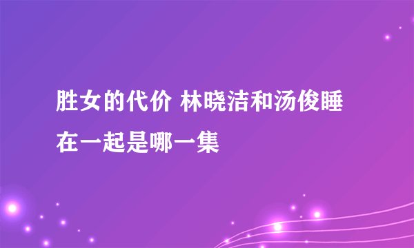 胜女的代价 林晓洁和汤俊睡在一起是哪一集