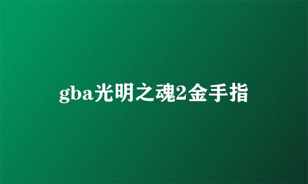 gba光明之魂2金手指