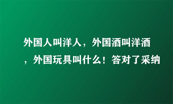外国人叫洋人，外国酒叫洋酒，外国玩具叫什么！答对了采纳