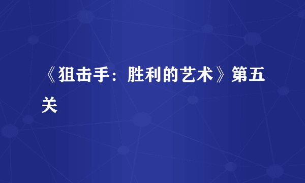 《狙击手：胜利的艺术》第五关