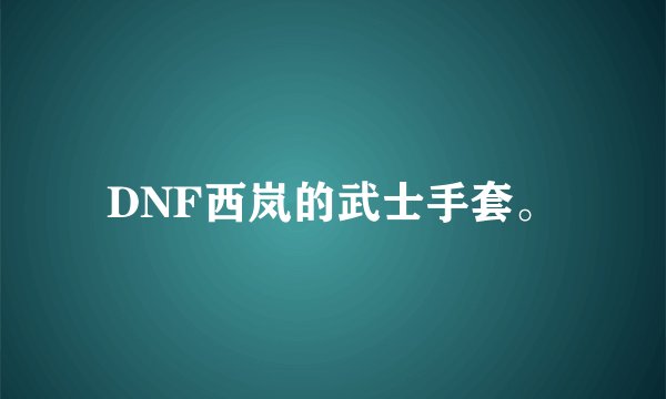 DNF西岚的武士手套。