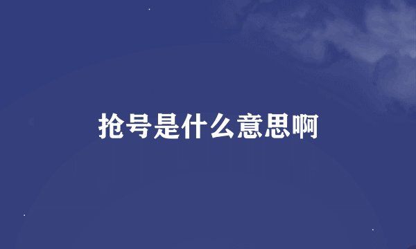 抢号是什么意思啊