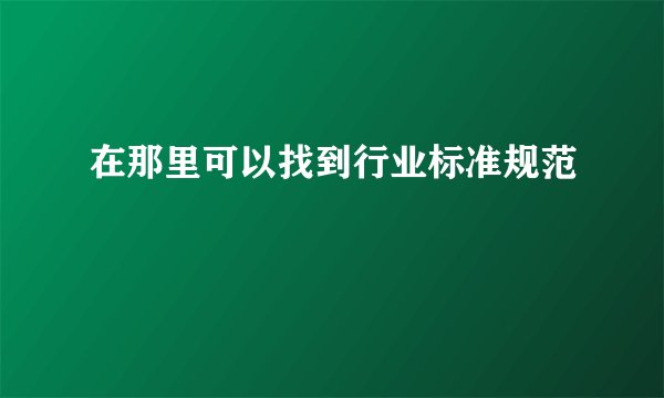 在那里可以找到行业标准规范