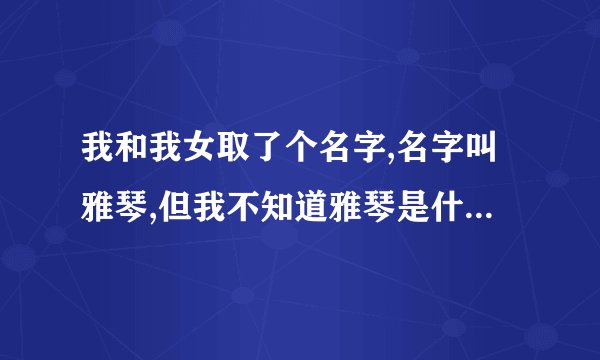 我和我女取了个名字,名字叫雅琴,但我不知道雅琴是什么意思,帮我解答