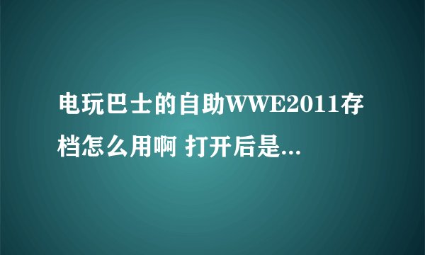 电玩巴士的自助WWE2011存档怎么用啊 打开后是两个文件