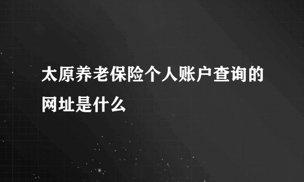 太原养老保险个人账户查询的网址是什么