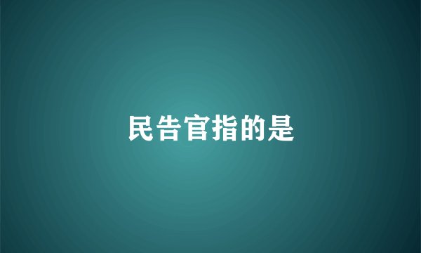 民告官指的是