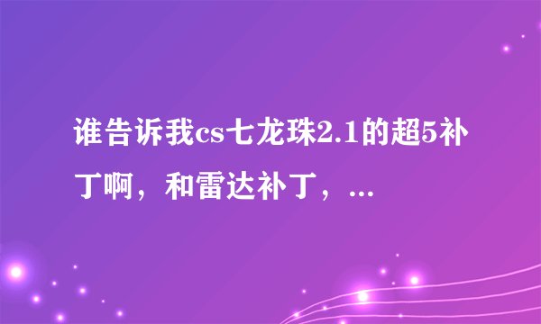 谁告诉我cs七龙珠2.1的超5补丁啊，和雷达补丁，说的给50分