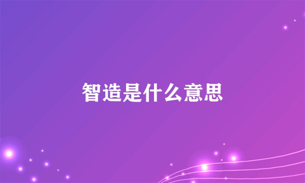 智造是什么意思