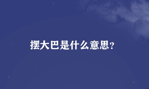 摆大巴是什么意思？