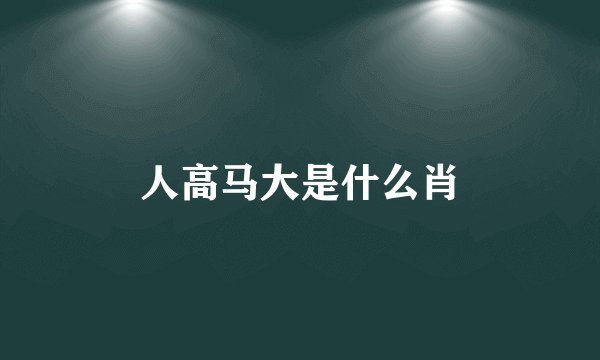 人高马大是什么肖