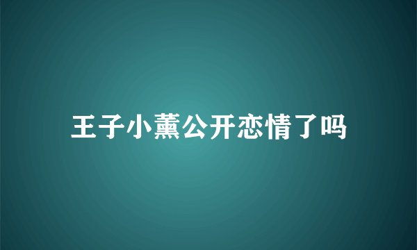 王子小薰公开恋情了吗