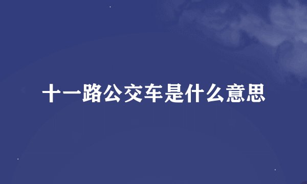十一路公交车是什么意思
