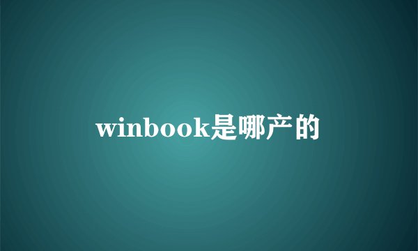 winbook是哪产的