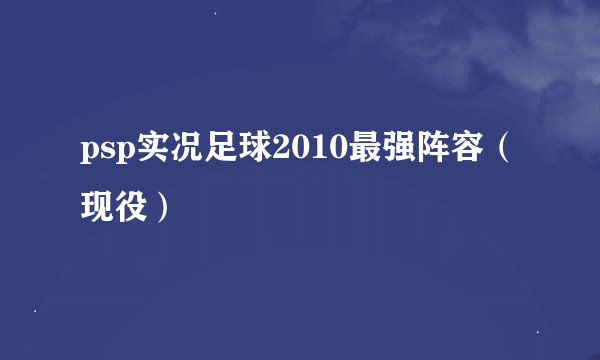 psp实况足球2010最强阵容（现役）