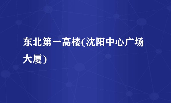 东北第一高楼(沈阳中心广场大厦)
