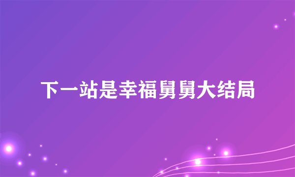 下一站是幸福舅舅大结局