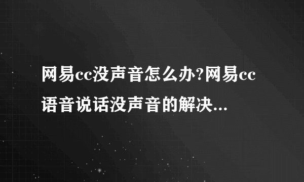 网易cc没声音怎么办?网易cc语音说话没声音的解决办法介绍