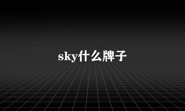 sky什么牌子