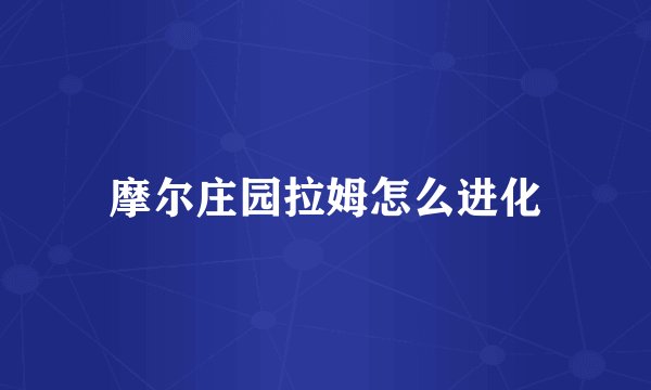摩尔庄园拉姆怎么进化