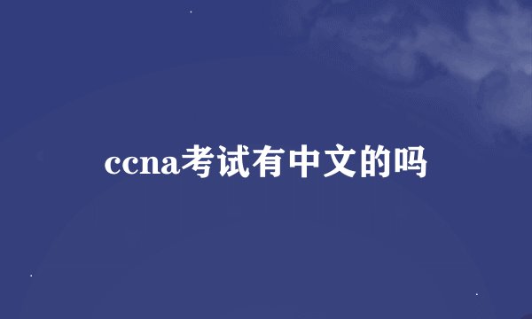 ccna考试有中文的吗
