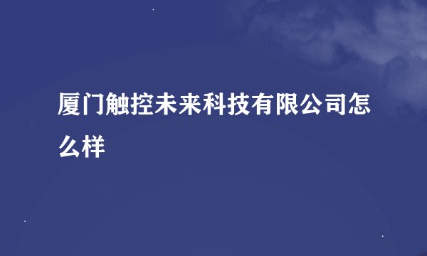 厦门触控未来科技有限公司怎么样