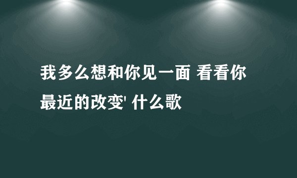 我多么想和你见一面 看看你最近的改变' 什么歌