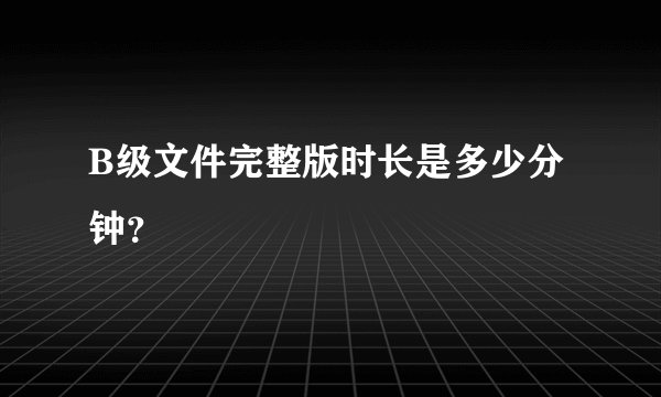 B级文件完整版时长是多少分钟?