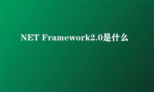 NET Framework2.0是什么