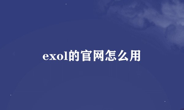 exol的官网怎么用