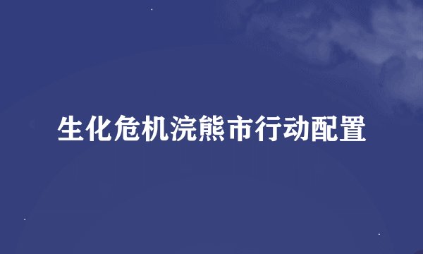 生化危机浣熊市行动配置