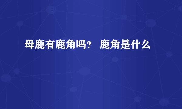 母鹿有鹿角吗？ 鹿角是什么