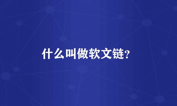 什么叫做软文链？