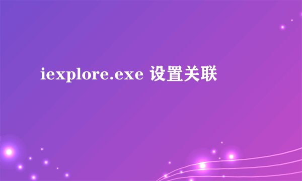 iexplore.exe 设置关联
