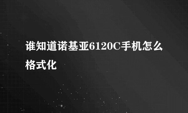 谁知道诺基亚6120C手机怎么格式化