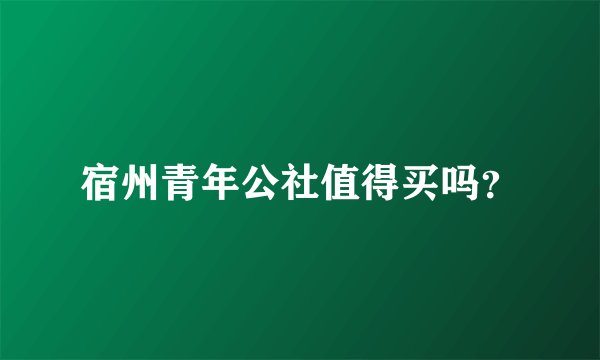 宿州青年公社值得买吗？