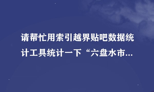 请帮忙用索引越界贴吧数据统计工具统计一下“六盘水市三中”吧的最有影响力的100名吧友！