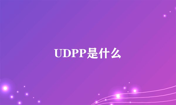 UDPP是什么