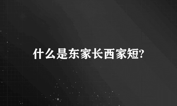 什么是东家长西家短?