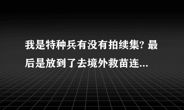我是特种兵有没有拍续集? 最后是放到了去境外救苗连,,,,,,,,,,,,急求续集,, 请篇者一定要写,, 一定