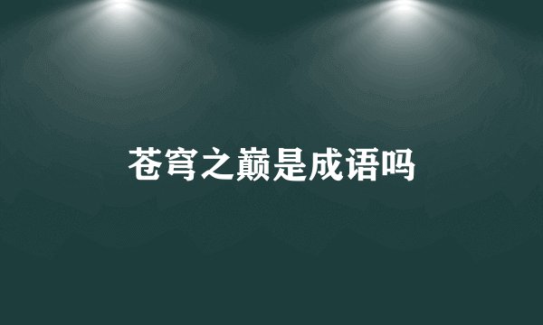 苍穹之巅是成语吗