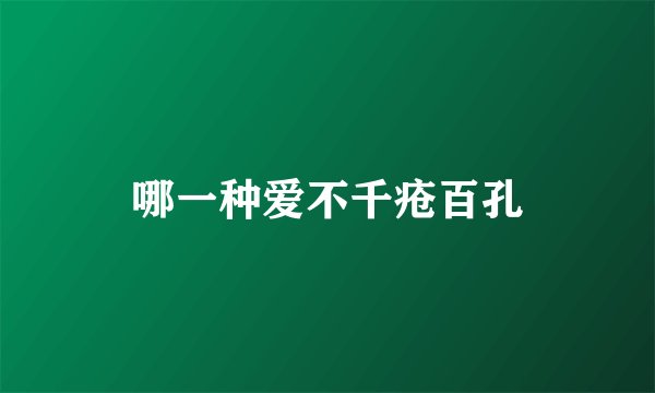 哪一种爱不千疮百孔