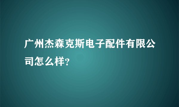 广州杰森克斯电子配件有限公司怎么样？
