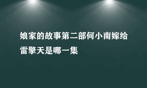 娘家的故事第二部何小南嫁给雷擎天是哪一集